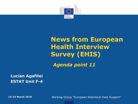 News from European Health Interview Survey (EHIS)