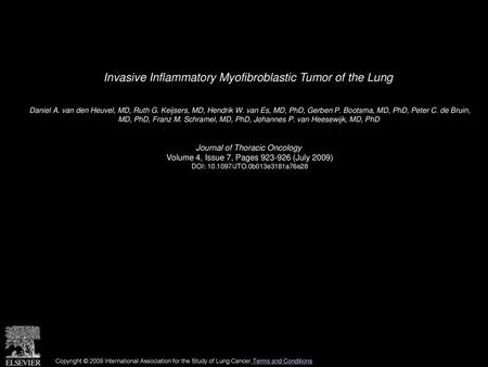 Invasive Inflammatory Myofibroblastic Tumor of the Lung