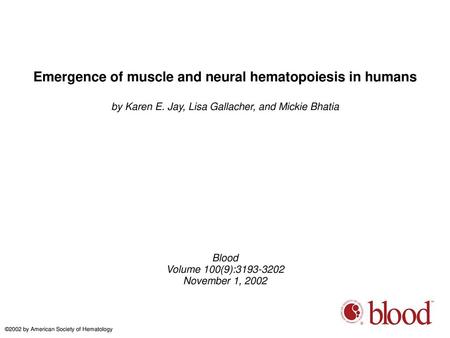 Emergence of muscle and neural hematopoiesis in humans