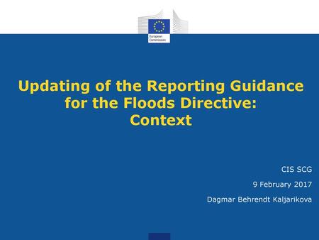 Updating of the Reporting Guidance for the Floods Directive: Context