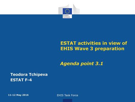 ESTAT activities in view of EHIS Wave 3 preparation