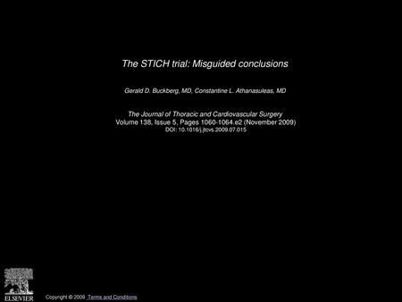 The STICH trial: Misguided conclusions