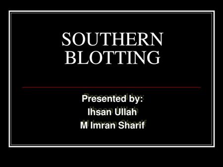 Presented by: Ihsan Ullah M Imran Sharif