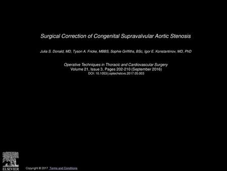 Surgical Correction of Congenital Supravalvular Aortic Stenosis