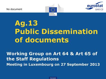 Ag.13 Public Dissemination of documents