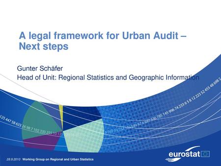 A legal framework for Urban Audit – Next steps
