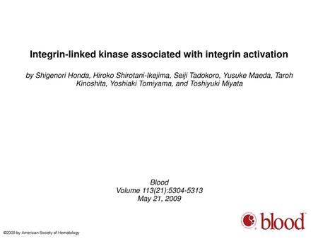 Integrin-linked kinase associated with integrin activation