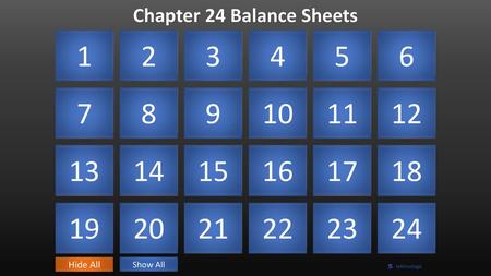 Chapter 24 Balance Sheets