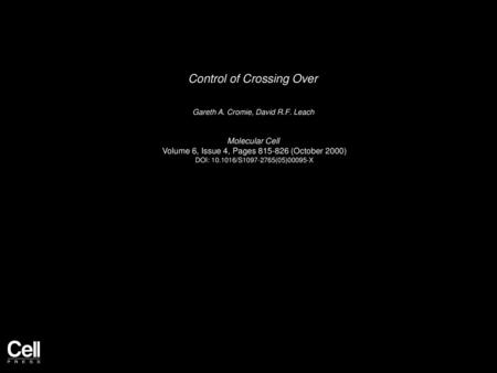 Control of Crossing Over