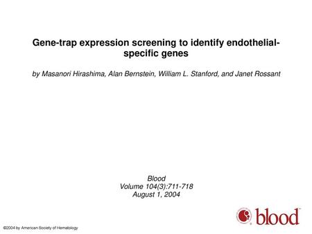 Gene-trap expression screening to identify endothelial-specific genes