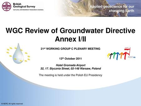 WGC Review of Groundwater Directive Annex I/II