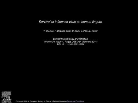 Survival of influenza virus on human fingers