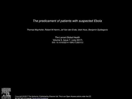 The predicament of patients with suspected Ebola