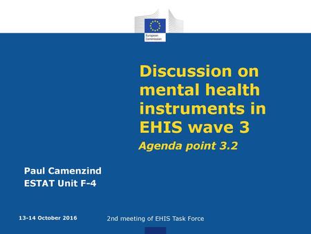 Discussion on mental health instruments in EHIS wave 3
