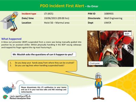PDO Incident First Alert – Ba Omar