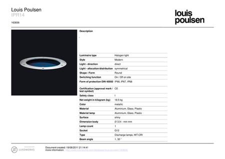 Louis Poulsen IPR Description - Luminaire type Halogen light