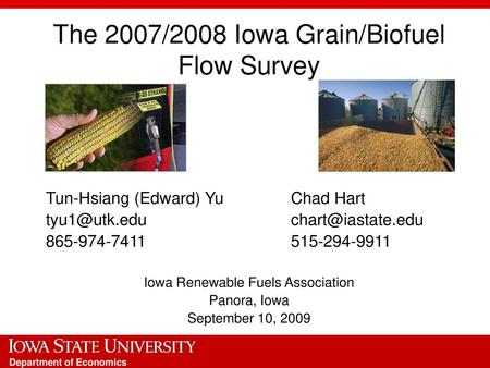 The 2007/2008 Iowa Grain/Biofuel Flow Survey