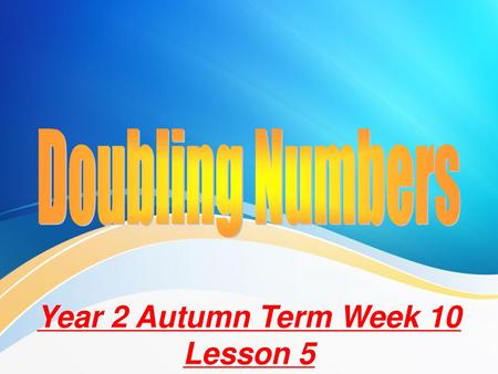 Year 2 Autumn Term Week 10 Lesson 5