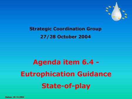 Strategic Coordination Group Eutrophication Guidance