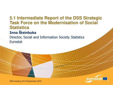 Inna Šteinbuka Director, Social and Information Society Statistics