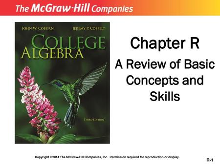 Chapter R A Review of Basic Concepts and Skills