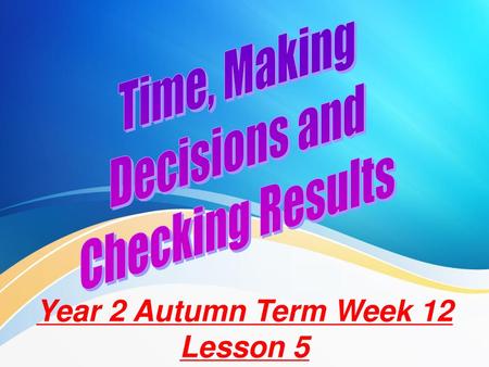 Year 2 Autumn Term Week 12 Lesson 5