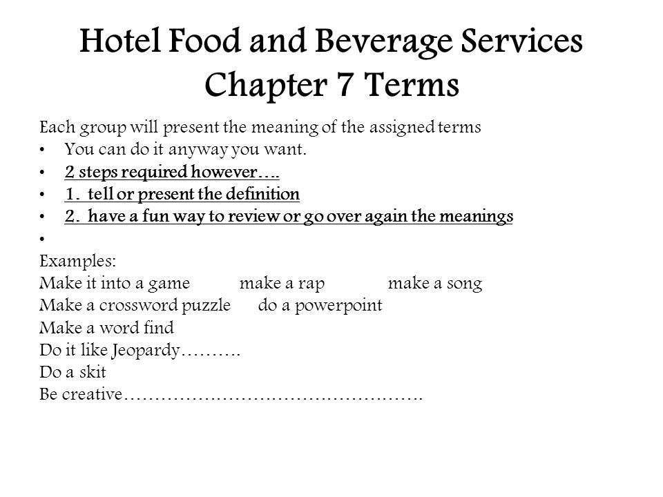 Food And Beverage Service Meaning