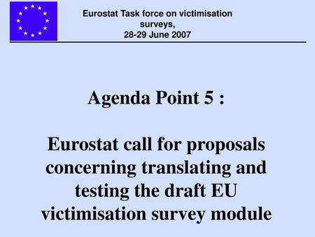 Eurostat Task force on victimisation surveys,