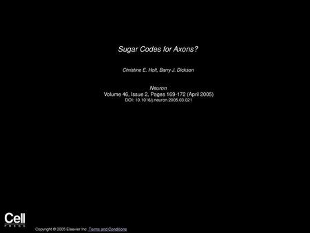 Sugar Codes for Axons? Neuron