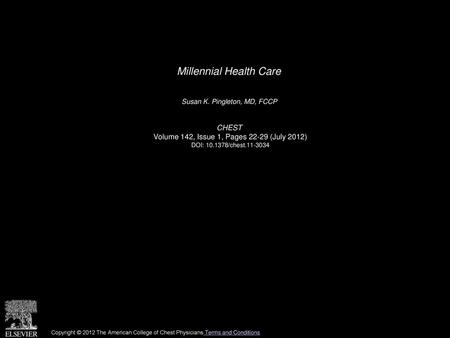 Millennial Health Care