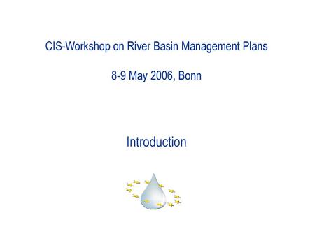 CIS-Workshop on River Basin Management Plans