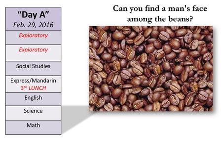 Can you find a man's face among the beans?