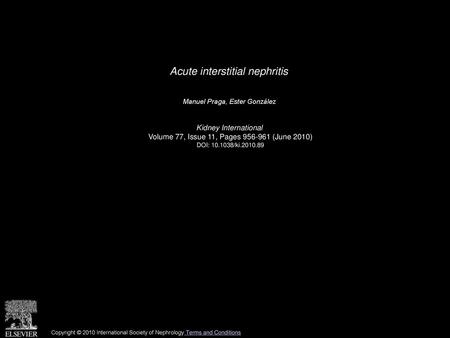 Acute interstitial nephritis