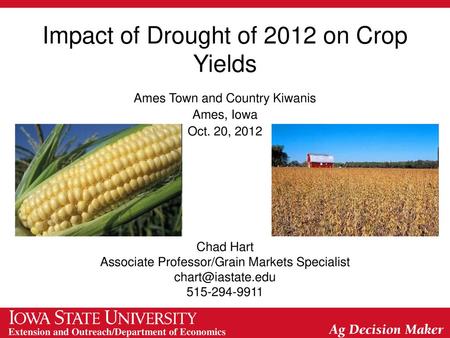 Impact of Drought of 2012 on Crop Yields