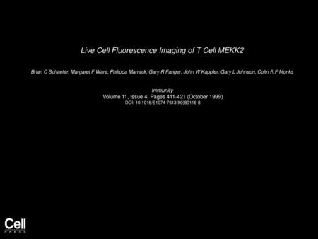 Live Cell Fluorescence Imaging of T Cell MEKK2