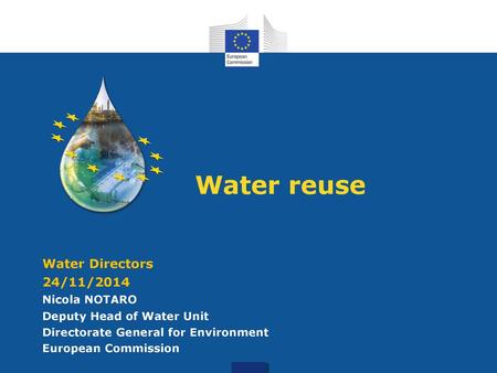 WWater reuse Water Directors 24/11/2014 Nicola NOTARO