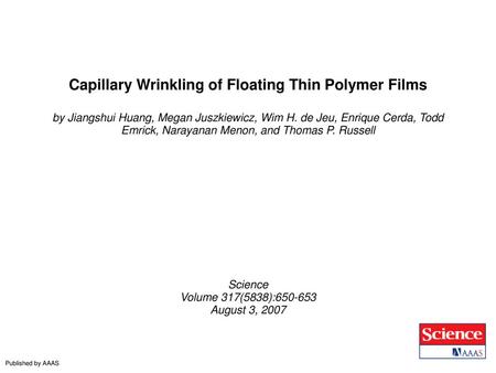 Capillary Wrinkling of Floating Thin Polymer Films