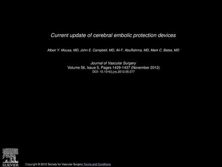 Current update of cerebral embolic protection devices
