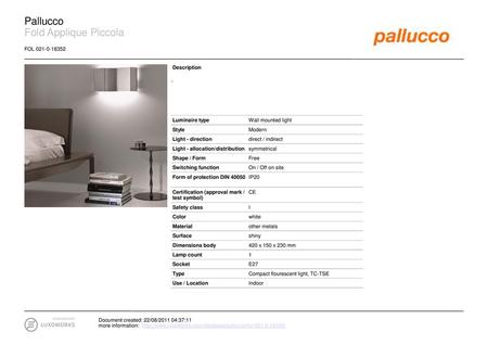 Pallucco Fold Applique Piccola FOL Description -