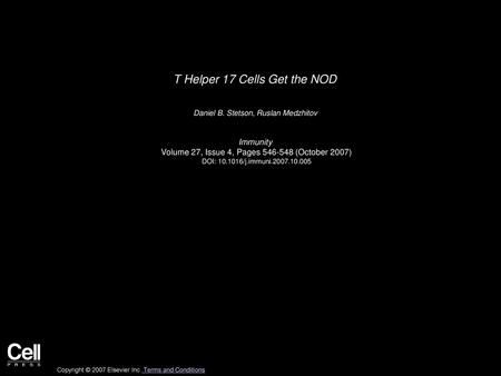 T Helper 17 Cells Get the NOD