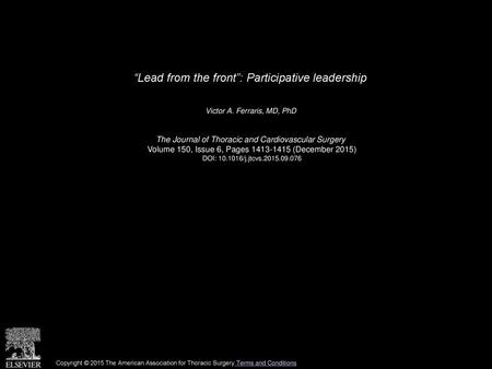 “Lead from the front”: Participative leadership