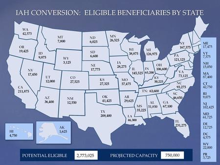 IAH CONVERSION: ELIGIBLE BENEFICIARIES BY STATE