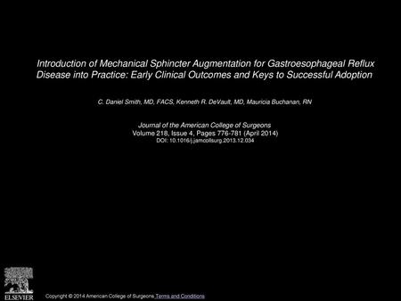 Introduction of Mechanical Sphincter Augmentation for Gastroesophageal Reflux Disease into Practice: Early Clinical Outcomes and Keys to Successful Adoption 