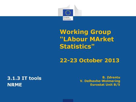 Working Group LAbour MArket Statistics October 2013