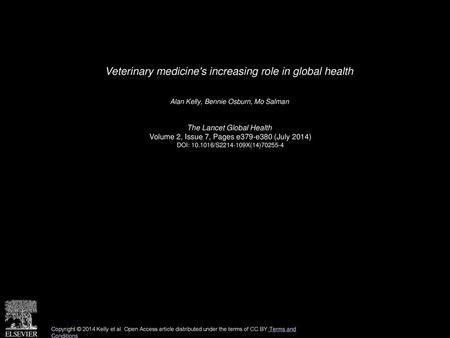 Veterinary medicine's increasing role in global health