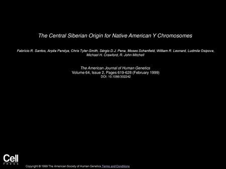 The Central Siberian Origin for Native American Y Chromosomes