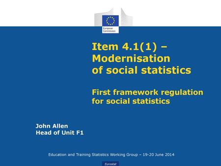 Education and Training Statistics Working Group – June 2014