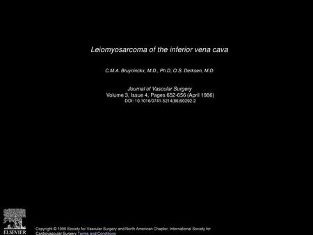 Leiomyosarcoma of the inferior vena cava