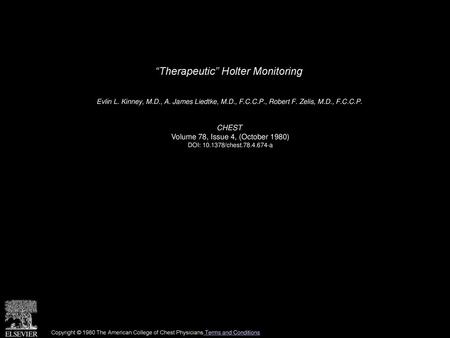 “Therapeutic” Holter Monitoring