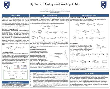 Synthesis of Analogues of Nosokophic Acid